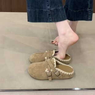 超火软底勃肯鞋女2026春夏新款一脚蹬包头半拖鞋外穿孕妇拖鞋单鞋