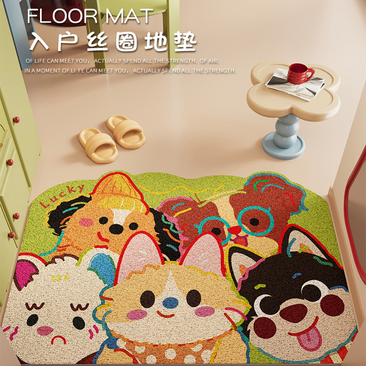 多巴胺丝圈入户门地垫2025新款防滑耐脏进门蹭土地毯家用门外脚垫
