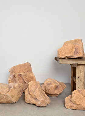 PU仿真泡沫石头景观石头雨林灰石沙漠黄色假石头造景拍摄摆件道具