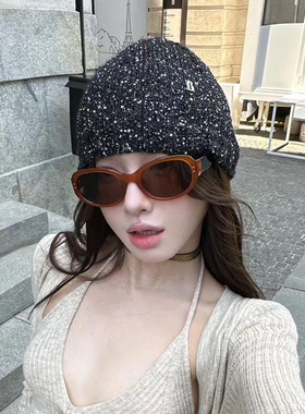 韩版墨镜女潮高级感椭圆复古港风