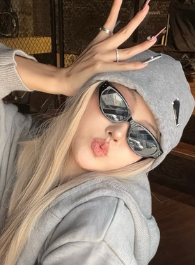 酉事复古猫眼框美式墨镜女潮高级感遮阳近视可配度数辣妹太阳镜男