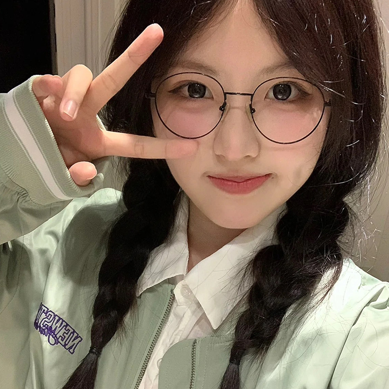 黑框复古小圆框眼镜女日系金丝细边素颜近视带度数镜框男潮平光镜