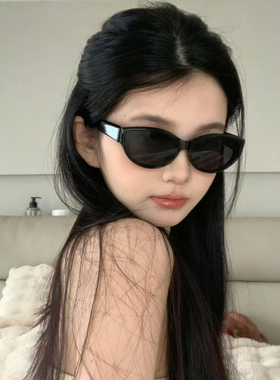 黑色猫眼墨镜女高级感方圆脸显脸