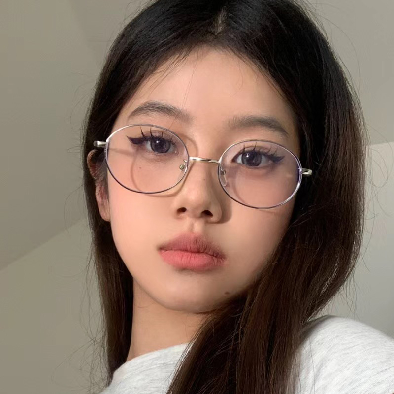 韩系椭圆大框眼镜纯欲ins风女款