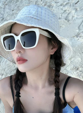 白色墨镜女潮大框网红款圆脸显瘦