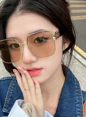 冬季茶色方框墨镜女潮高级感法式