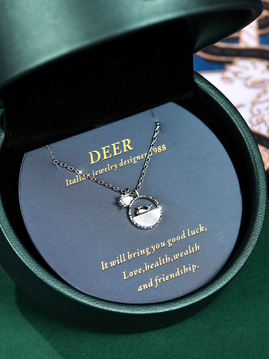 意大利设计师deer纯银女锁骨链