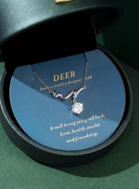 意大利DEER爱的声波S925纯银莫桑石钻项链女送闺蜜520礼物