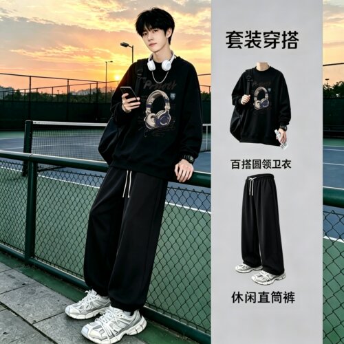 青少年春秋男生潮流卫衣运动套装