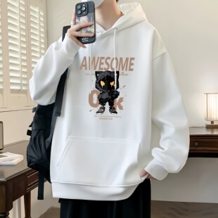 春秋冬连帽卫衣男薄款 2025新款 百搭青年男士 卫衣加绒加厚 纯棉大码