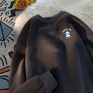 初中高中学生帅气圆领上衣大童打底衫 潮牌 新款 青少年卫衣男春秋季