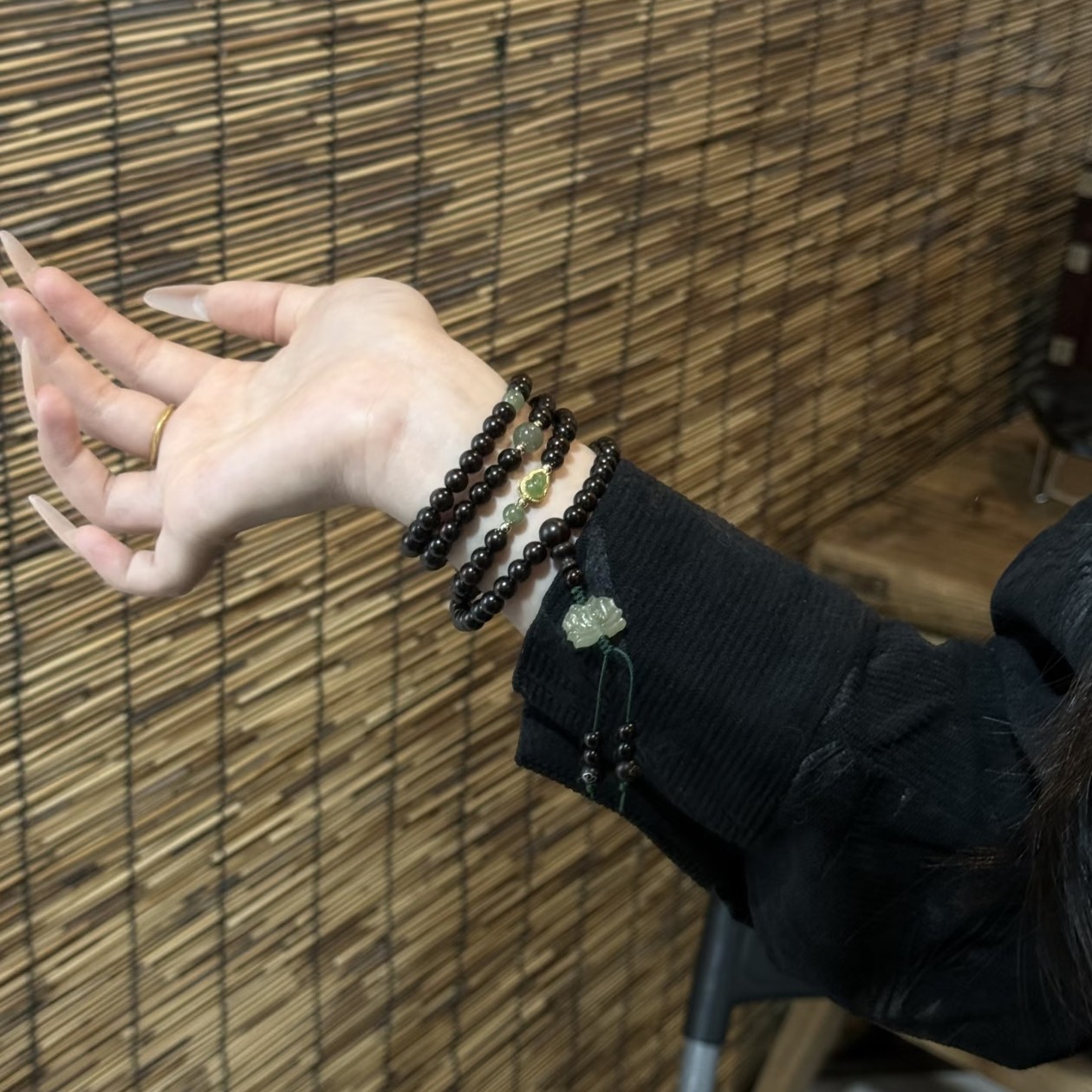 正宗印度小叶紫檀108颗手串女生木质多圈手链平安纳福新年送礼