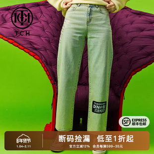 TCH潮牌大C长裤烫钻阔腿牛仔时尚烫钻商场同款T66C208061