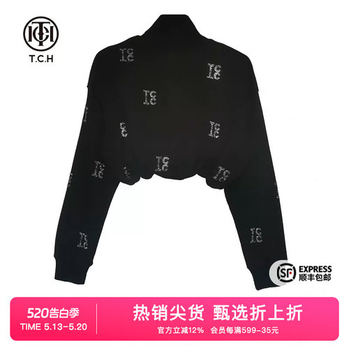 字母烫钻秋短款设计感高端卫衣
