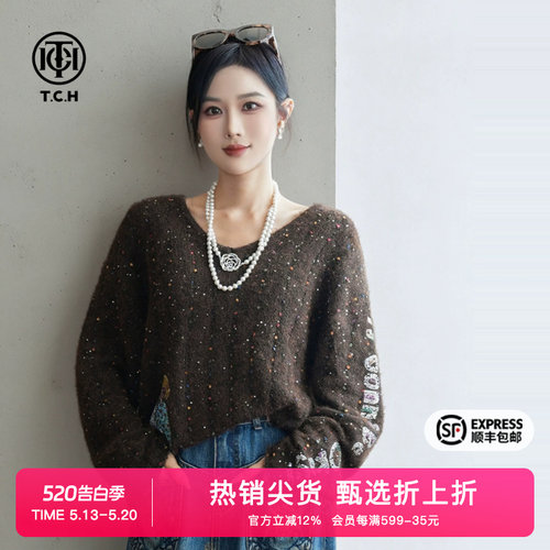 纯欲慵懒风秋冬针织衫女