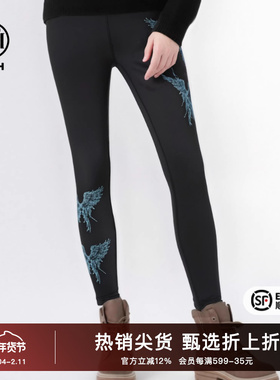 TCH慵懒风烫钻时尚淑女显瘦设计感黑色打底裤秋冬新款T75D23E1001