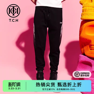 小众休闲T69D206041 2025秋冬新款 TCH烫钻双侧翅膀时尚 设计感长裤