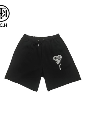 TCH潮牌轻奢水滴爱心烫钻休闲短裤2025冬季新款T66D216010