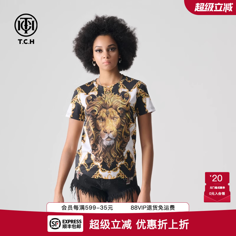 时尚小众个性花纹休闲短袖T恤