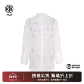TCH时尚 透气精致小众上衣女 薄款 烫钻淑女设计感衬衫 2025春夏新款