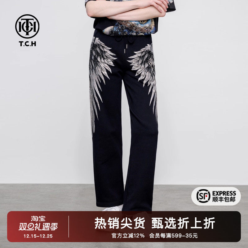 纯棉休闲风设计感直筒长裤