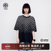 短袖 T恤2025夏季 新款 TCH烫钻休闲时尚 街头风宽松凉感上衣男女同款