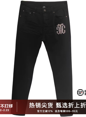 TCH潮牌长裤烫钻春夏新款男女黑色裤子休闲裤