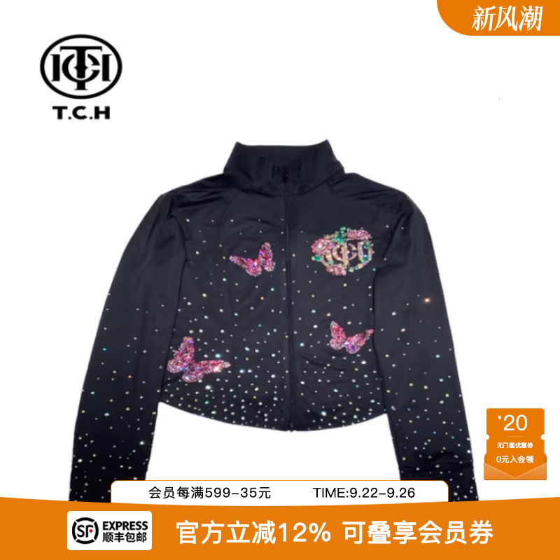 新中式重工烫钻时尚立领防晒衫