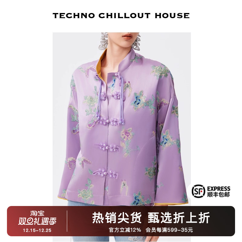 烫钻时尚立领重工新中式外套