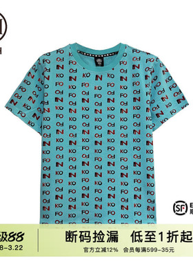 TCH潮牌字母印花烫钻休闲百搭蓝色T恤2025秋季新款T66C10E6039