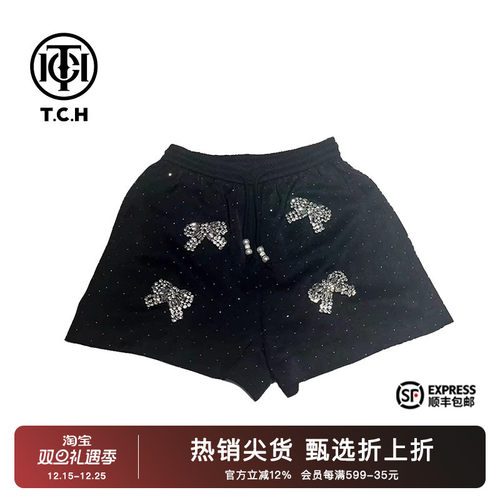 新中式重工时尚手工蝴蝶结短裤