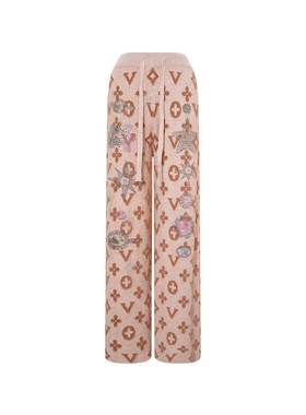 【侯允儿限定】TCH奢雅流沙烫钻直筒针织休闲裤T75D20E5009