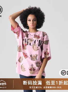 TCH潮牌2025夏季新款烫钻个性宽松短袖T恤男女同款T72B106012