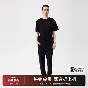 休闲短袖 TCH2025秋季 T恤男女同款 烫钻黑色简约半袖 T72C106068 新款