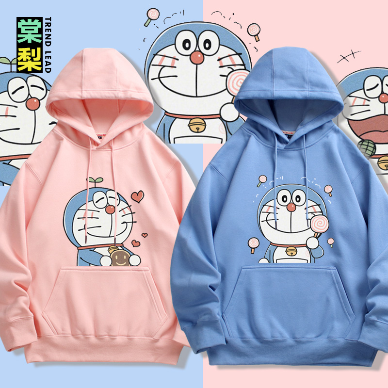 哆啦A梦机器猫连帽卫衣潮流宽松