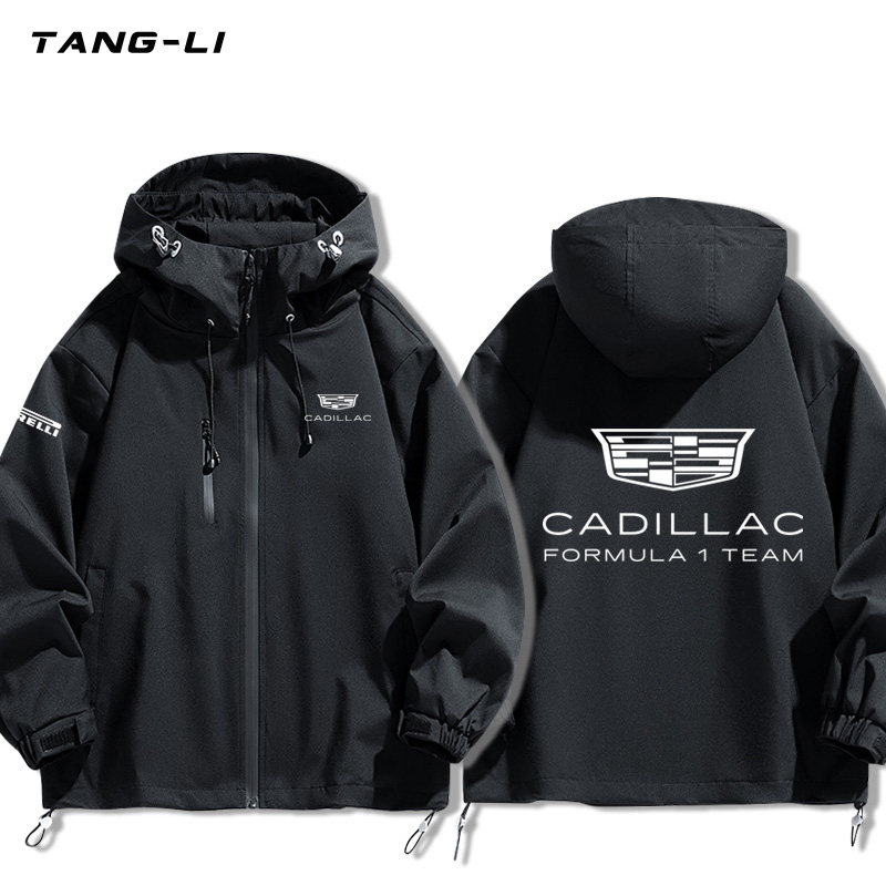 可定制2026赛季F1凯迪拉克车队周边赛车服连帽冲锋衣男女秋冬外套