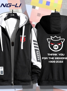 我的世界猪皇血神technoblade周边开衫连帽卫衣春秋帽衫宽松衣服