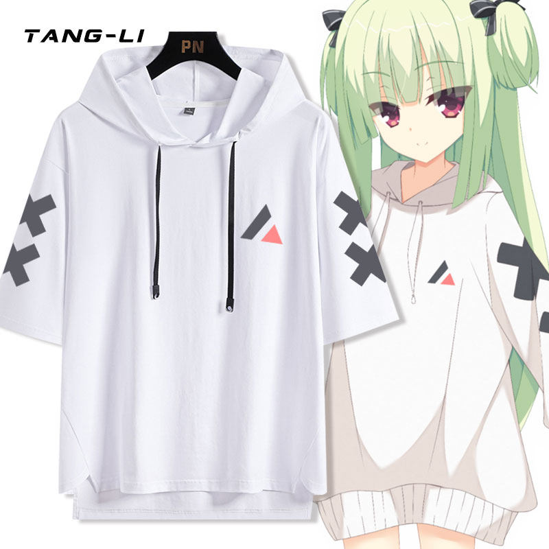 千恋万花动漫丛雨同款cos连帽短袖t恤男女夏季潮牌五分袖宽松衣服