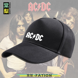 ACDC硬摇滚乐队周边logo印花定制鸭舌帽时尚休闲帽子遮阳帽鸭舌帽