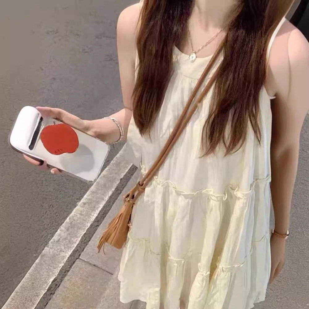 小个子吊带法式无袖挂脖