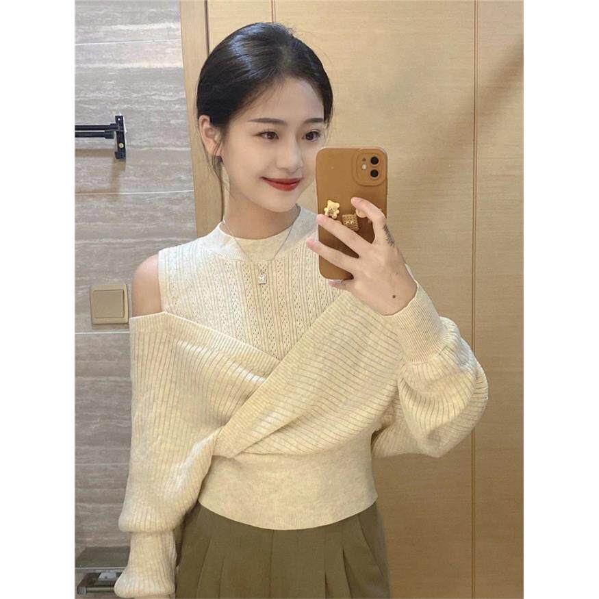 甜美风减龄长袖针织衫女