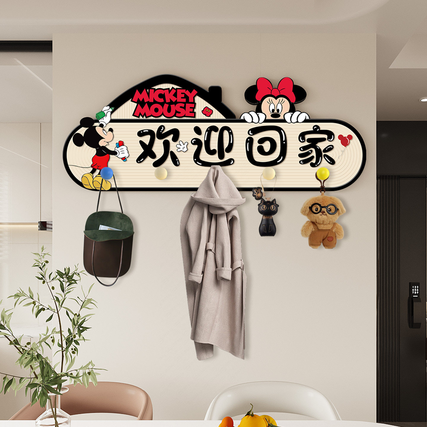 入户门挂衣架玄关挂钩洞洞板挂画图片