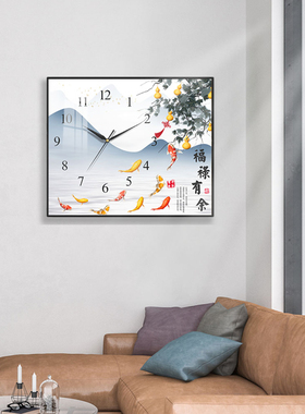 挂钟客厅家用电表箱装饰画钟表挂画创意时钟挂墙遮挡电闸开关墙画