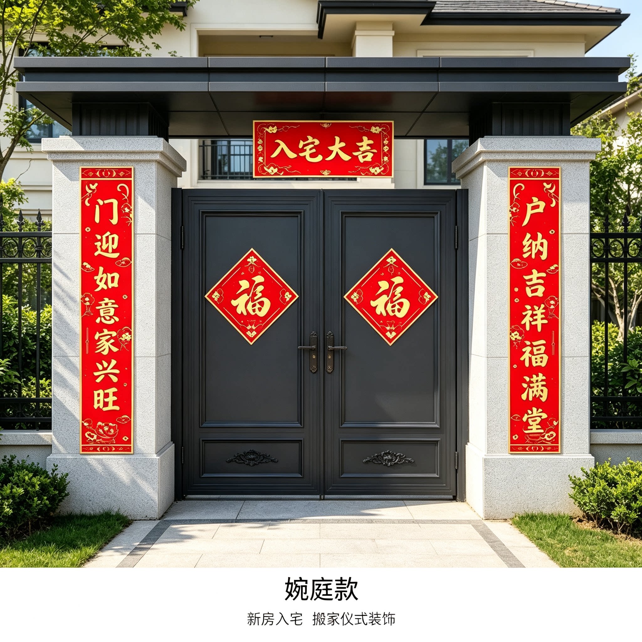 暖居如意农村自建房别墅大门对联3米套装新房入宅搬家仪式装饰品
