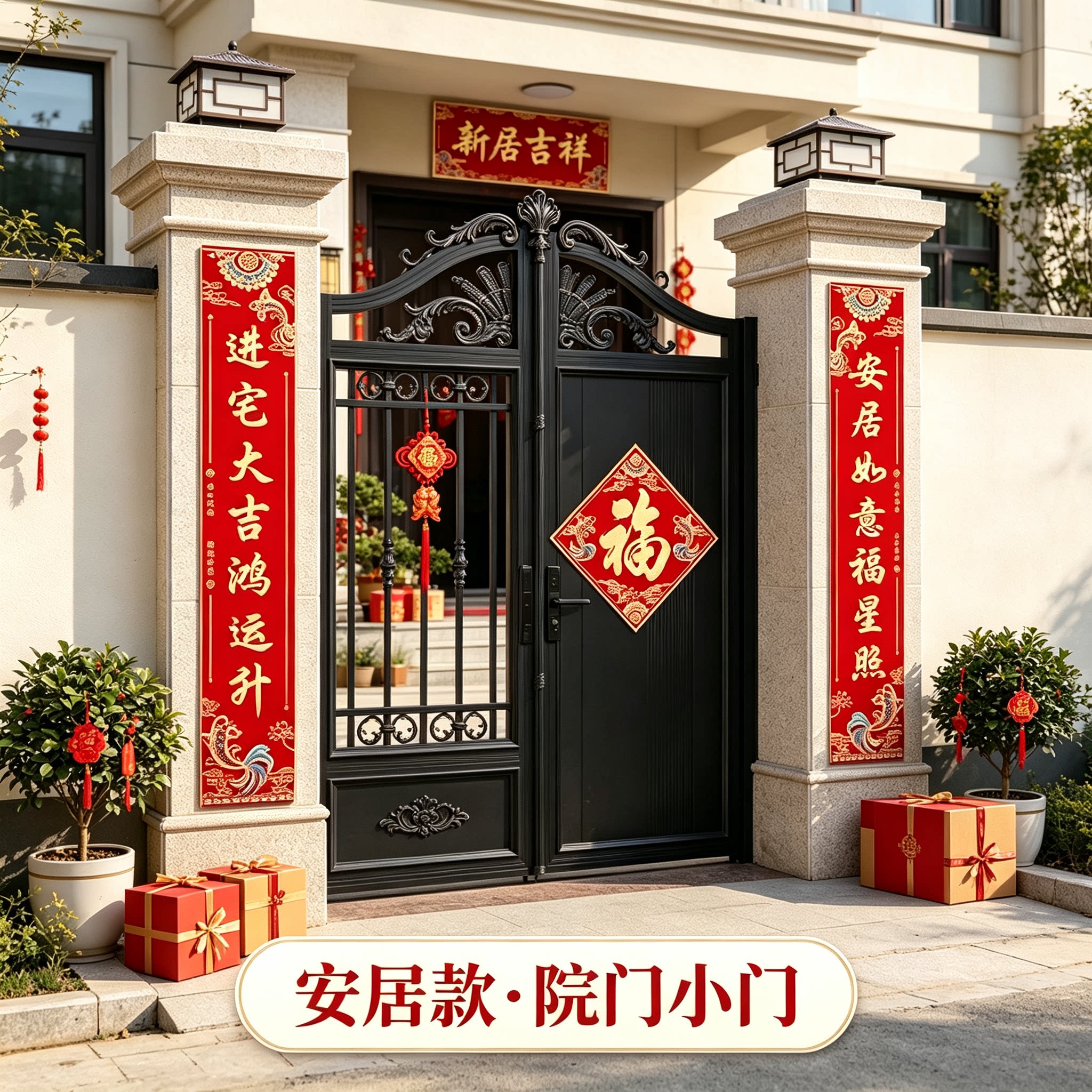 单开门入户小对联农村自建房门口1.3米一套搞定新房仪式装饰品
