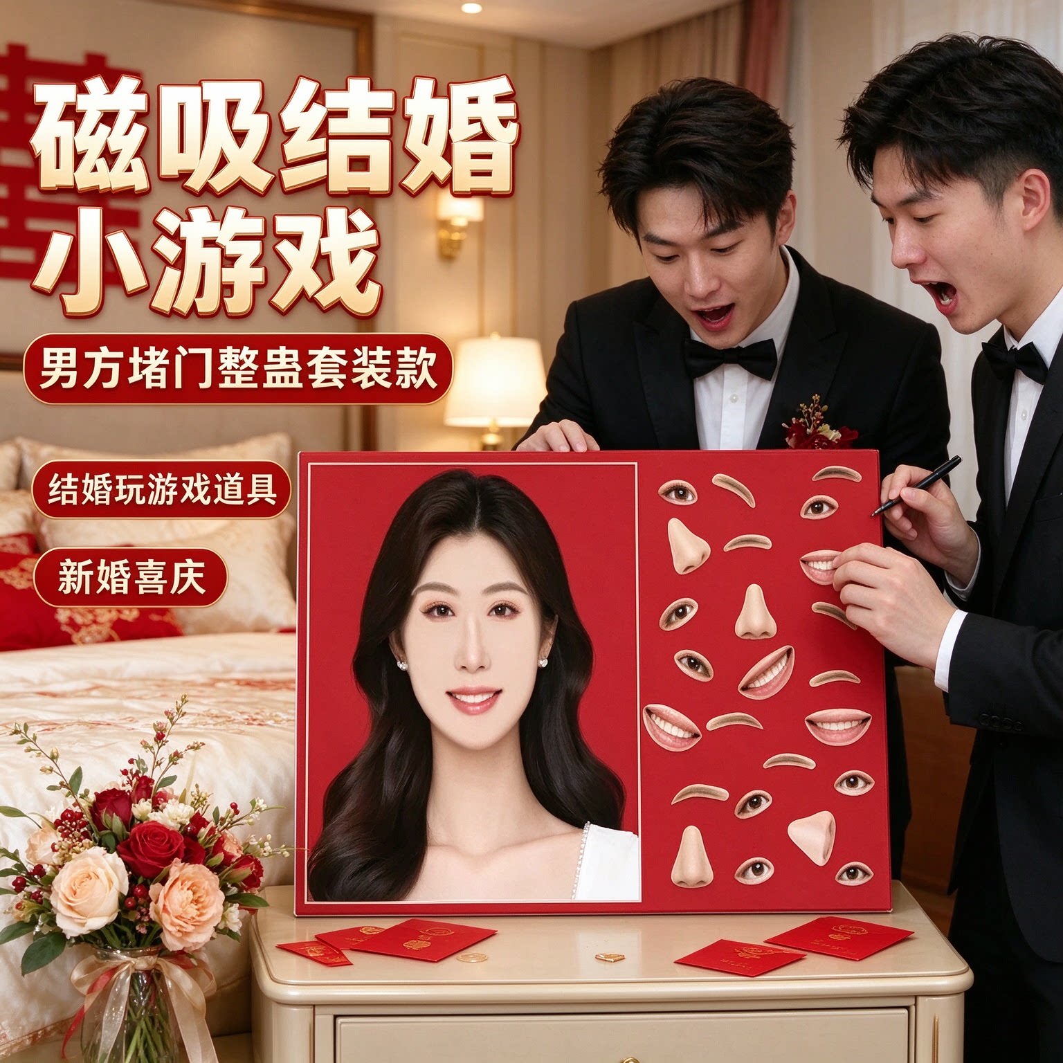 磁吸结婚小游戏道具结婚玩游戏道具男方堵门整蛊套装款新婚喜庆