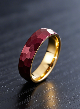 赤月男士钨金戒指耐磨耐刮