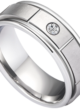 赤月银色戒指潮男个性简约时尚钨金高级感指环可刻字食指百搭戒子