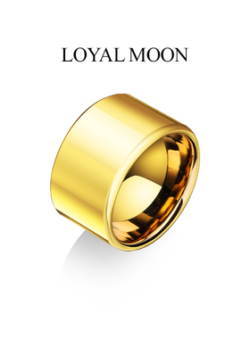 宽版素圈戒指男潮牌霸气简约小众设计钨金个性指环单身扳指女食指