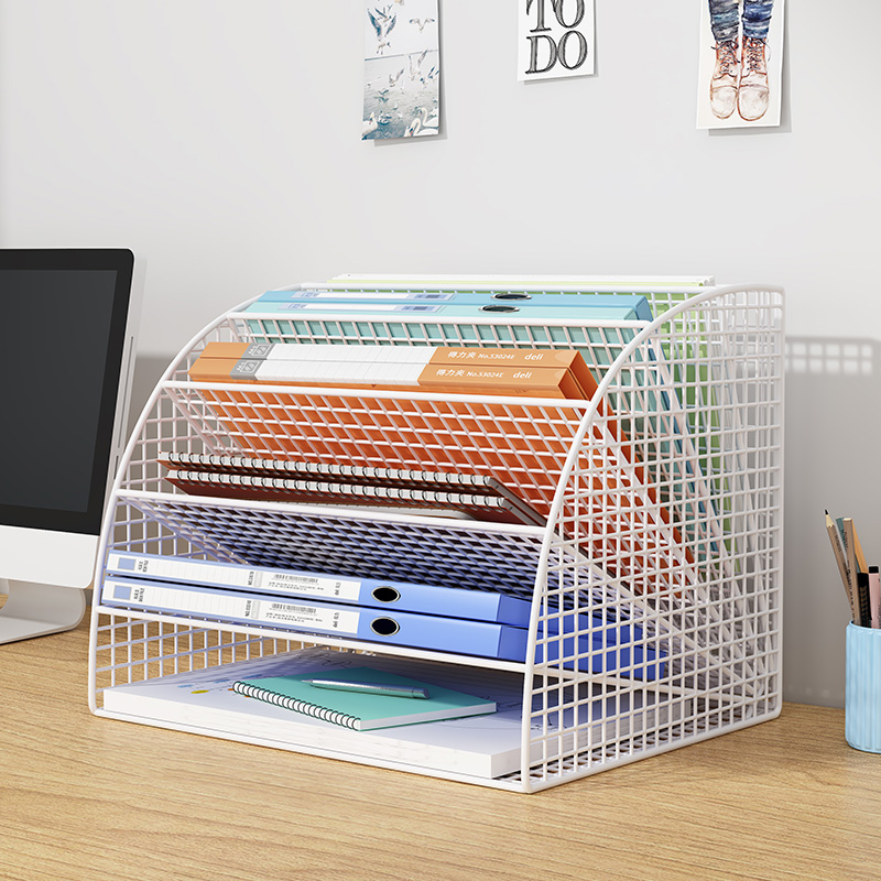 金属文件框文件架办公室铁艺多层文件夹档案收纳盒书架立式文件格